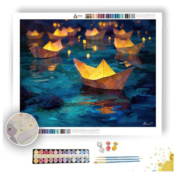 PAPER BOAT RIVER - Paint by Numbers Full Kit