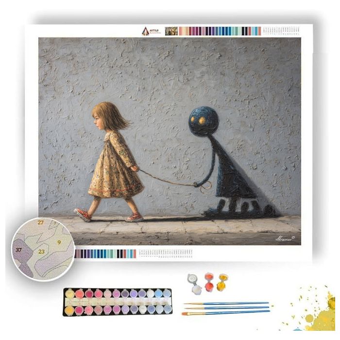 GIRL AND HER SHADOW FRIEND - Paint by Numbers Full Kit