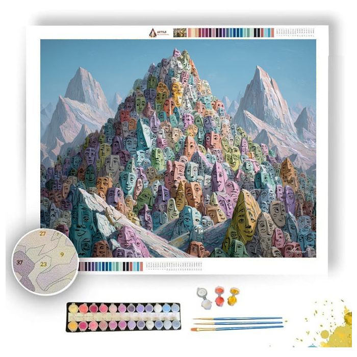 MOUNTAIN OF FACES - Paint by Numbers Full Kit