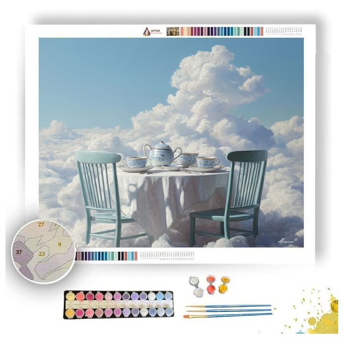 TEA TIME IN THE CLOUDS - Paint by Numbers Full Kit