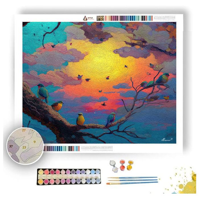 BIRD SONG MORNING - Paint by Numbers Full Kit