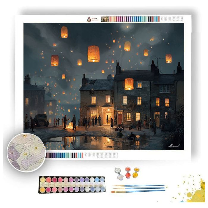 LANTERN PARADE NIGHT - Paint by Numbers Full Kit