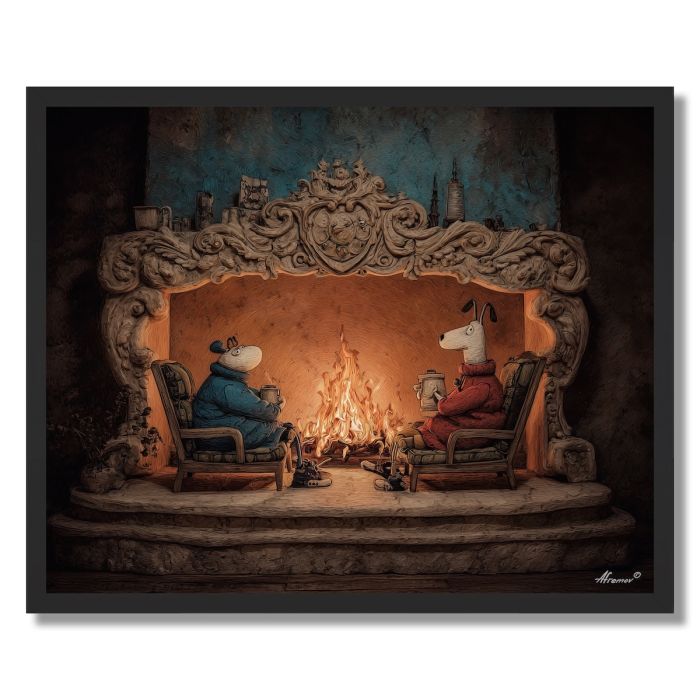 FIREPLACE FRIENDS - FRAMED