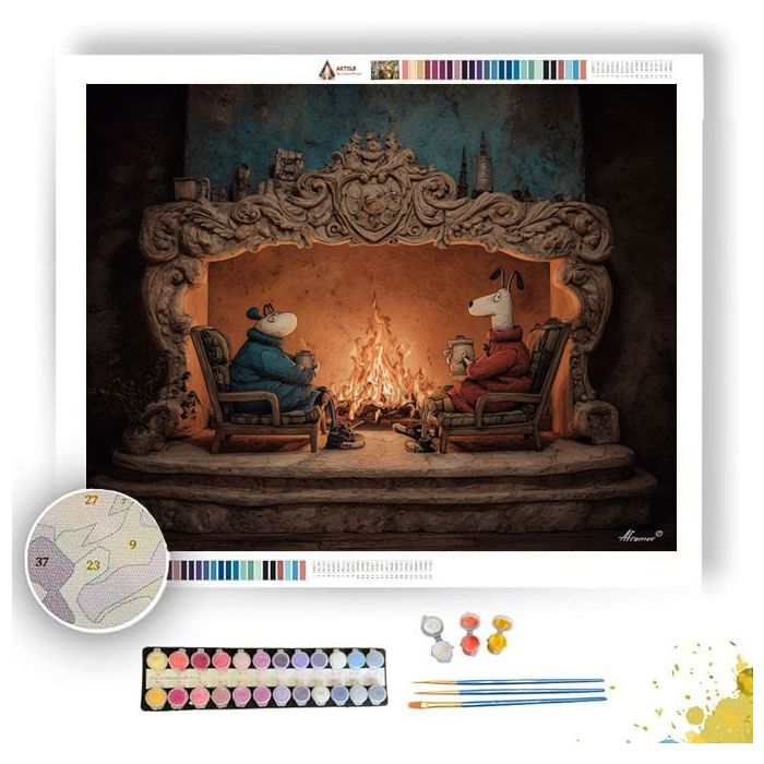 FIREPLACE FRIENDS - Paint by Numbers Full Kit