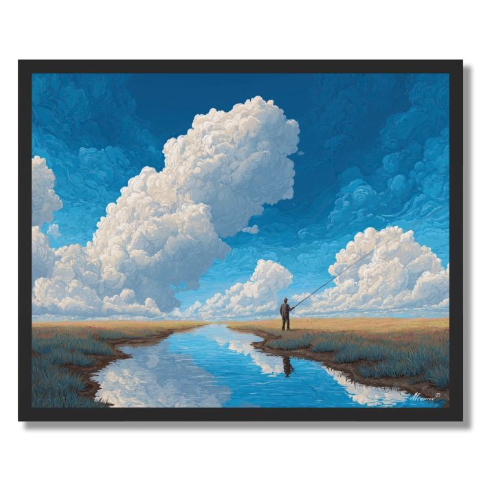 BLUE SKY FISHERMAN - FRAMED