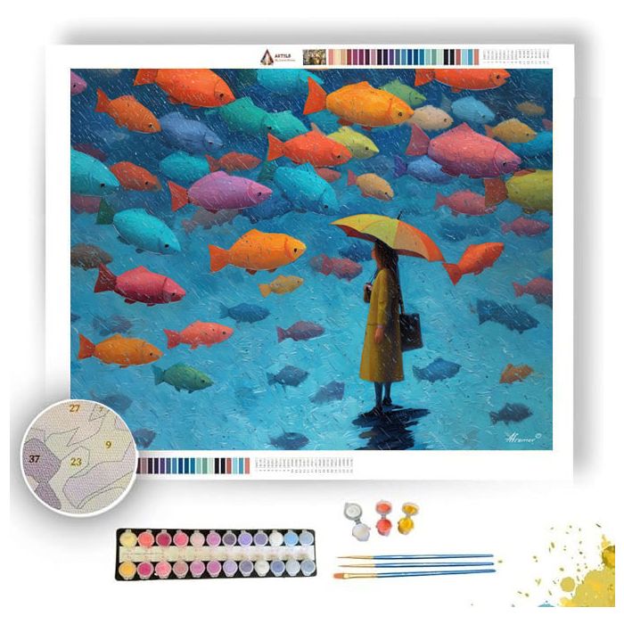 WOMAN AND RAINFISH - Paint by Numbers Full Kit