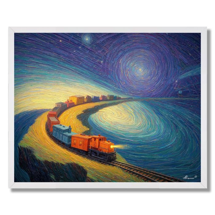 COLOR TRAIN NIGHT - FRAMED