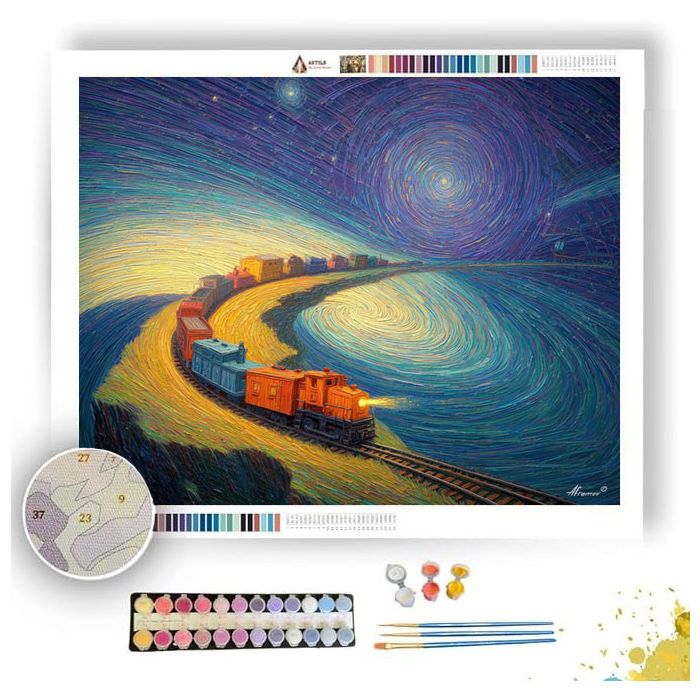 COLOR TRAIN NIGHT - Paint by Numbers Full Kit