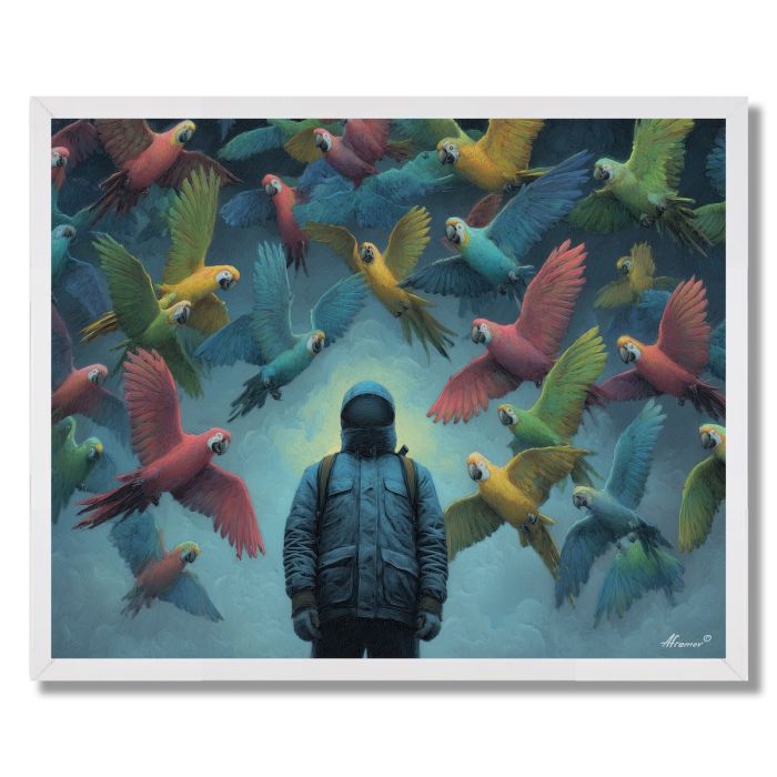 THE CARTOON BIRDKEEPER - FRAMED