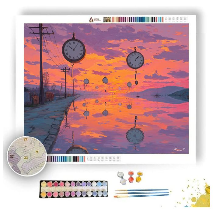 FLOATING CLOCK STREET - Paint by Numbers Full Kit