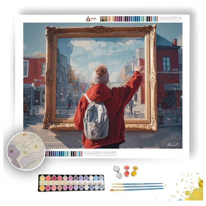 WOMAN IN FRAME WORLD - Paint by Numbers Full Kit