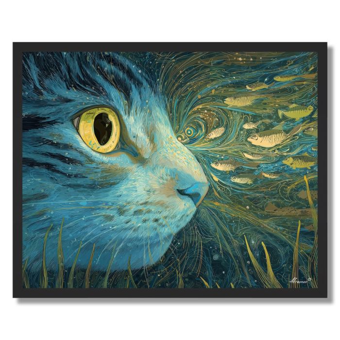THE BLUE RIVER CAT - FRAMED