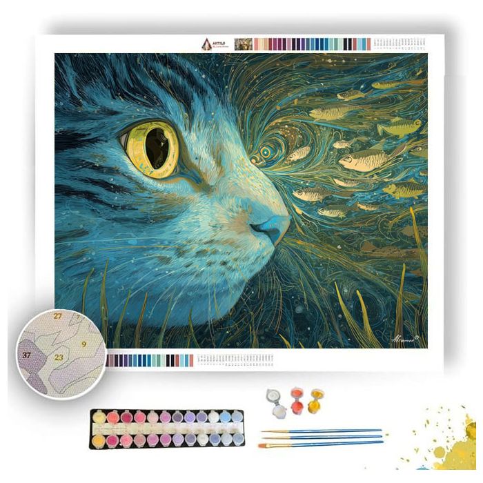 THE BLUE RIVER CAT - Paint by Numbers Full Kit