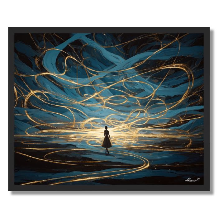 LADY WITH SPARK TRAIL - FRAMED