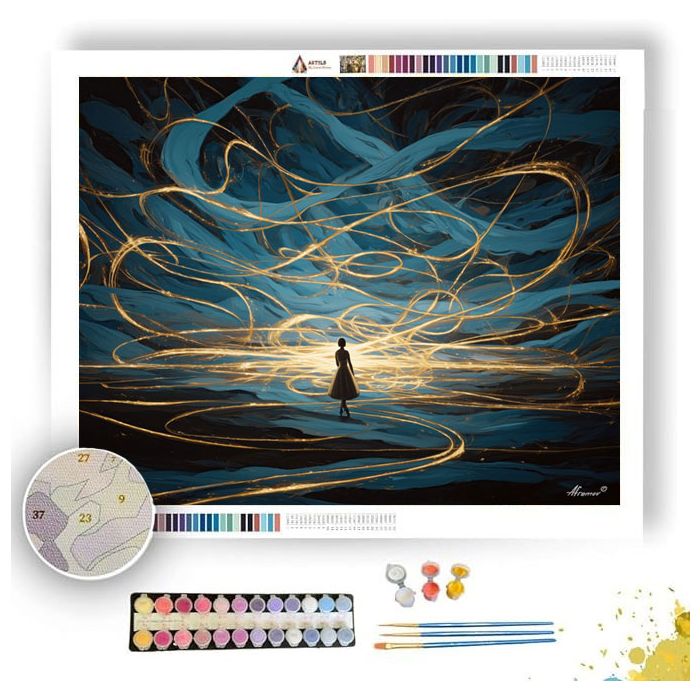 LADY WITH SPARK TRAIL - Paint by Numbers Full Kit