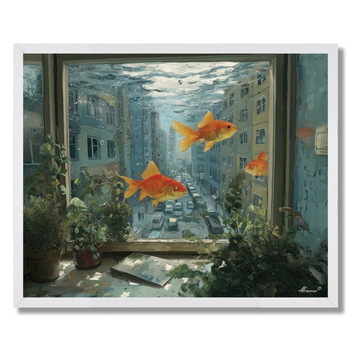 FISH IN THE WINDOW - FRAMED