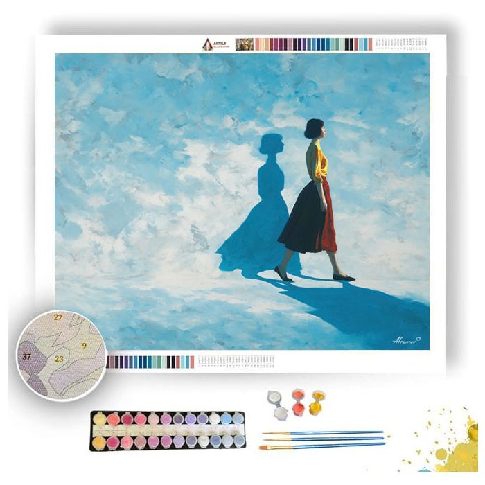 WOMAN AND HER SHADOW PAINTING - Paint by Numbers Full Kit