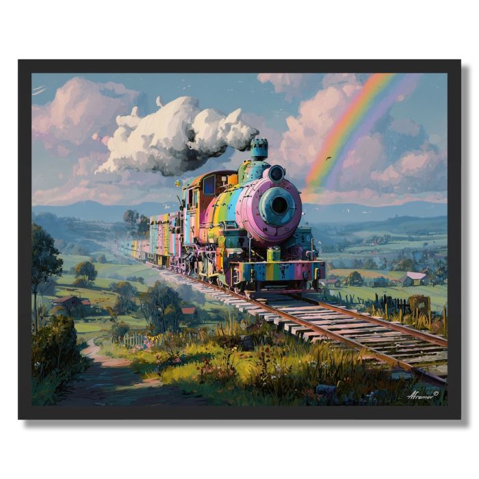 RAINBOW TRAIN - FRAMED