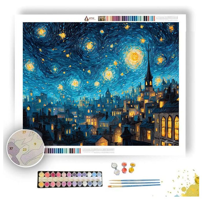 DOODLE NIGHT SKY - Paint by Numbers Full Kit