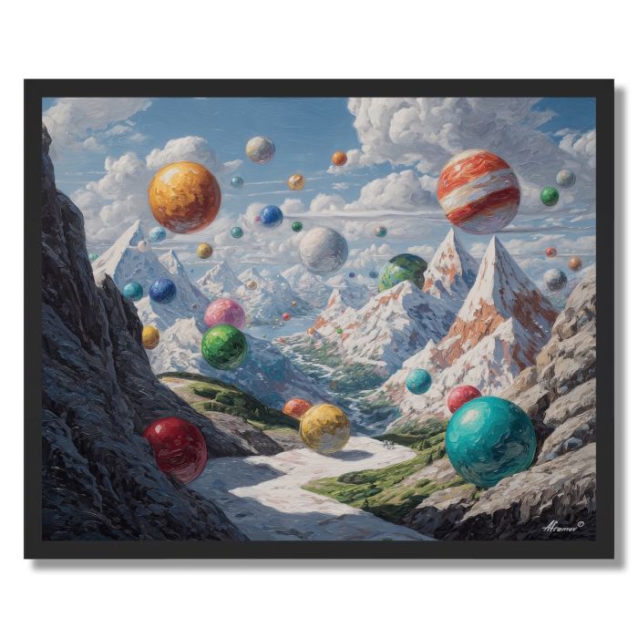 PAINTED PLANET PARADE - FRAMED