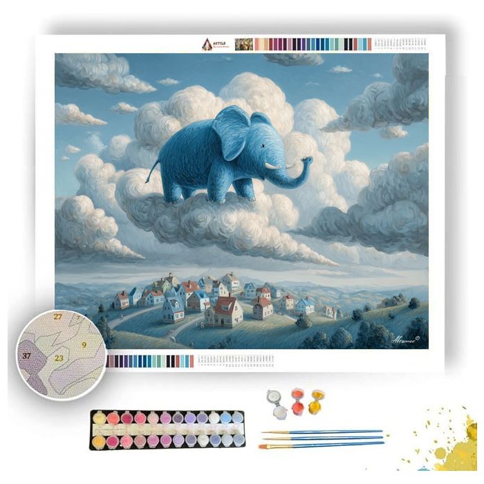 THE BLUE ELEPHANT SKY - Paint by Numbers Full Kit