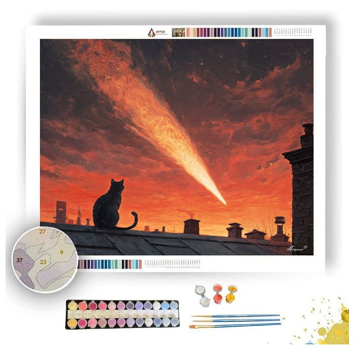 CAT AND COMET - Paint by Numbers Full Kit