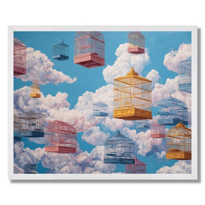 BIRD CAGE SKY - FRAMED