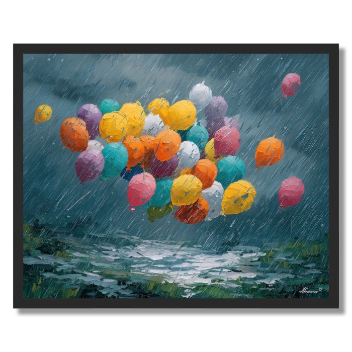 RAIN OF BALLOONS - FRAMED