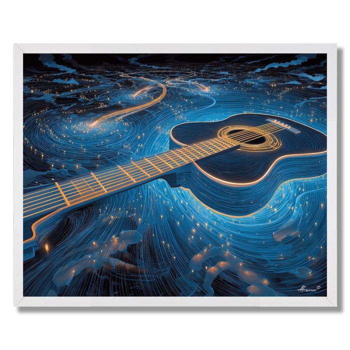 GLOWING GUITAR TRAILS - FRAMED