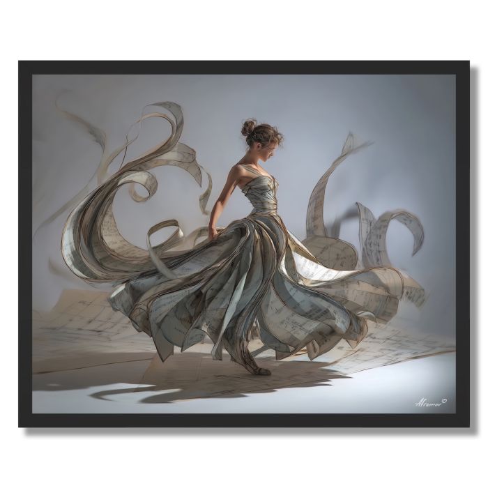 WOMAN IN A PAPER DRESS - FRAMED