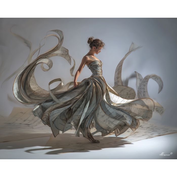 WOMAN IN A PAPER DRESS