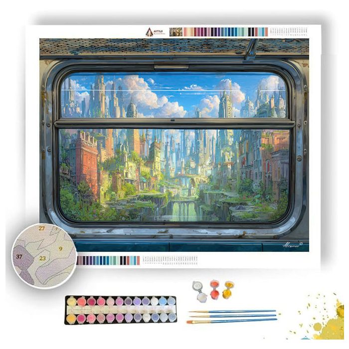 DREAM TRAIN WINDOW - Paint by Numbers Full Kit