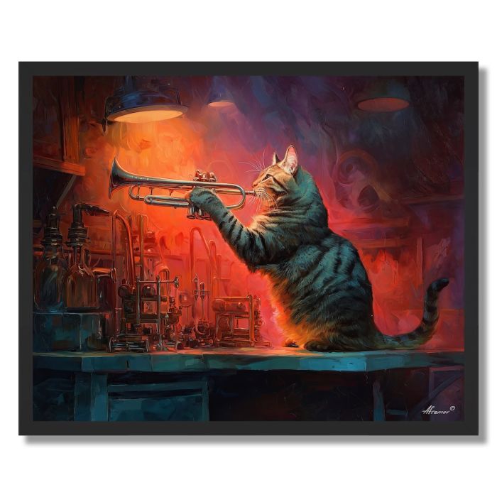 THE JAZZ CAT - FRAMED