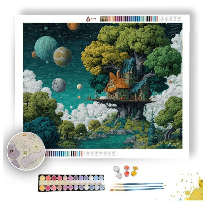 TREEHOUSE PLANETS - Paint by Numbers Full Kit