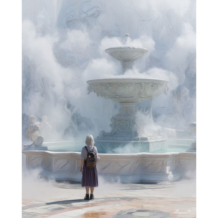 WOMAN BY THE FOUNTAIN