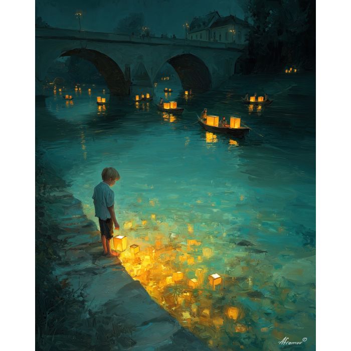 CHILD BY RIVER LIGHT
