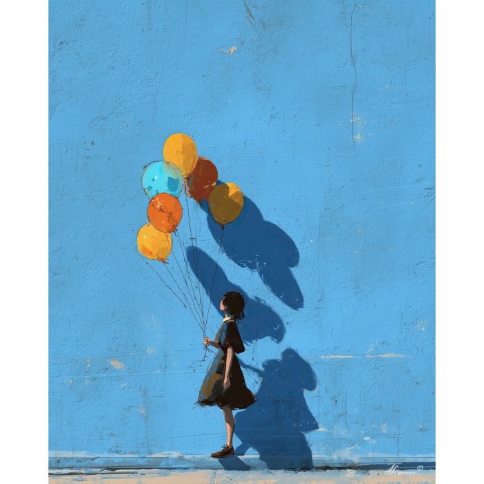 GIRL WITH WIND BALLOONS