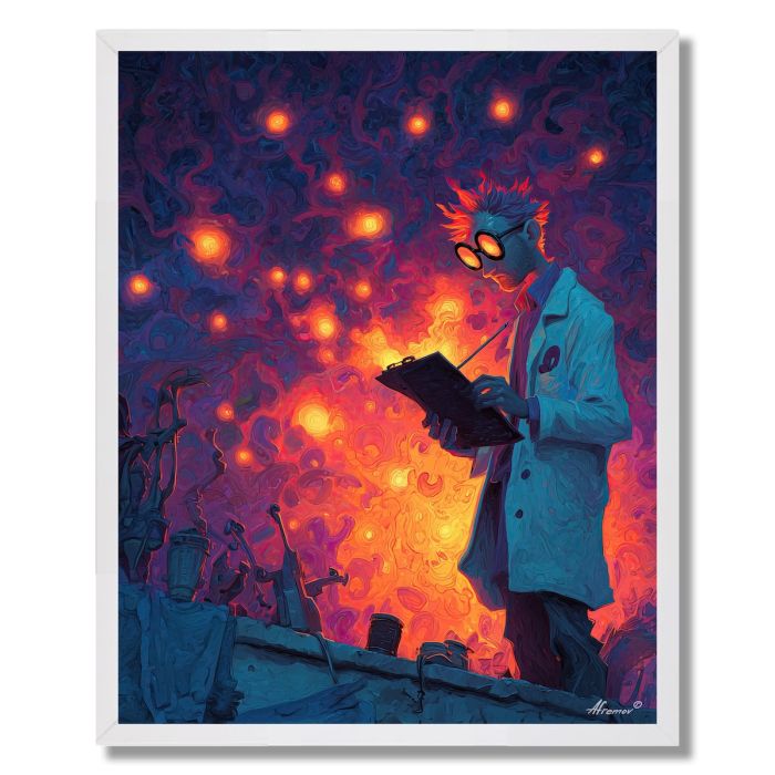 MUSICIAN PLAYING LIGHT - FRAMED