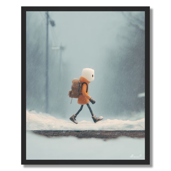 FIGURE IN SNOWLIGHT - FRAMED