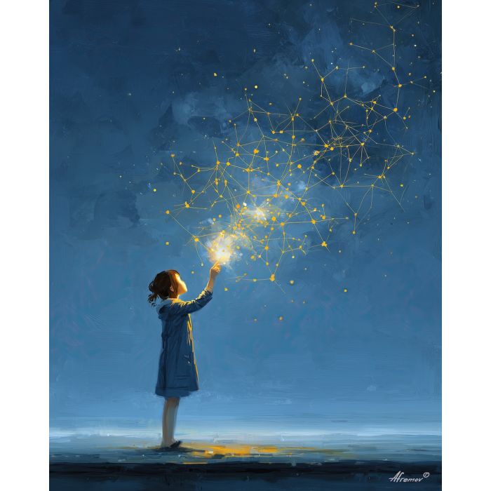 WOMAN LIGHTING STARS