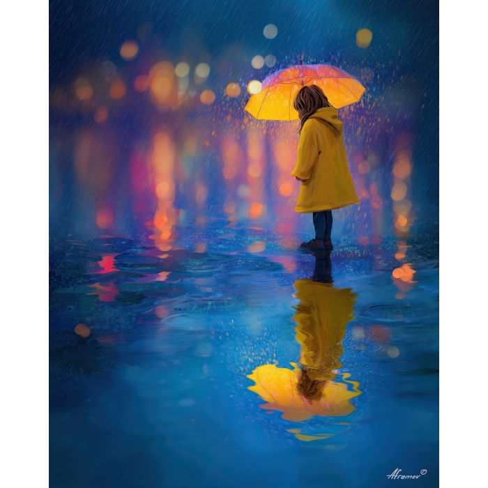 GIRL AND RAIN REFLECTION
