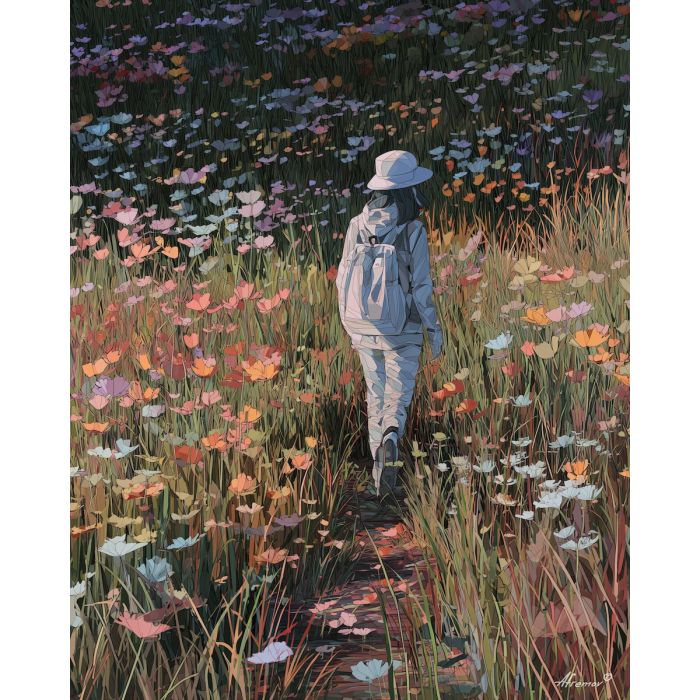 WOMAN IN MEADOW LIGHT