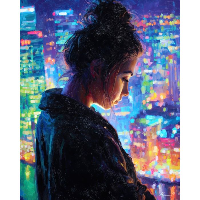 GIRL WITH CITY LIGHTS