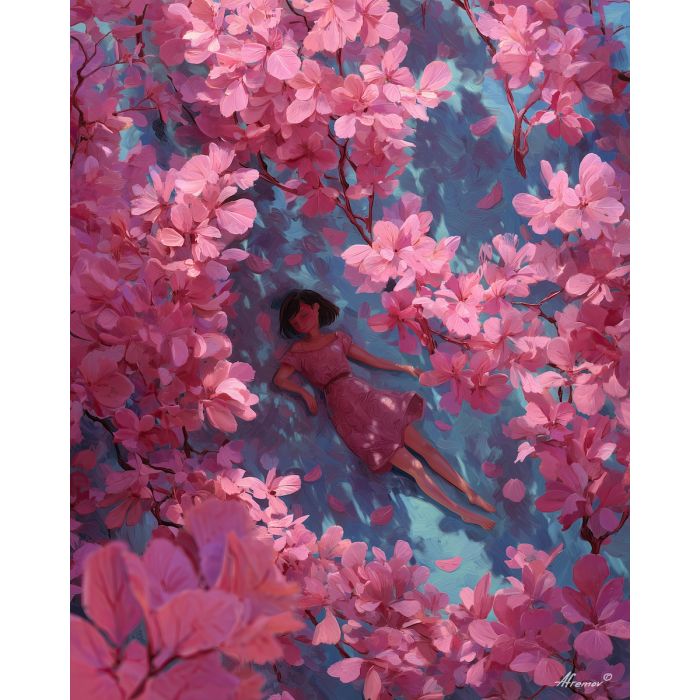 GIRL UNDER BLOSSOMS