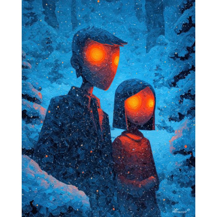 COUPLE IN COLOR SNOW