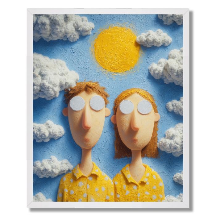 COUPLE UNDER BLUE SKY - FRAMED