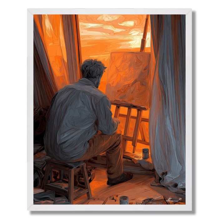 ARTIST BY THE WINDOW - FRAMED