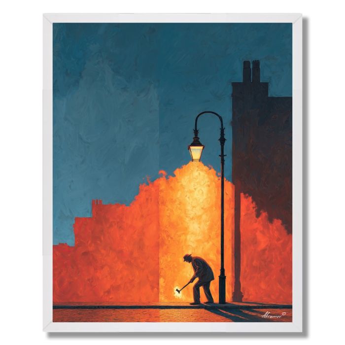 MAN LIGHTING LAMP POSTS - FRAMED