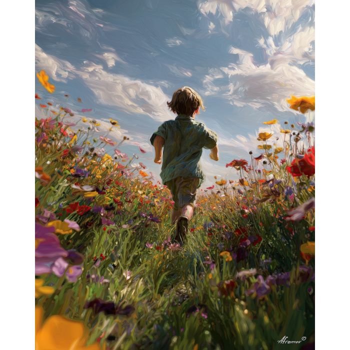 CHILD IN FLOWER FIELD