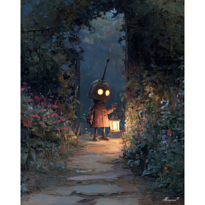 CHILD ON LANTERN PATH